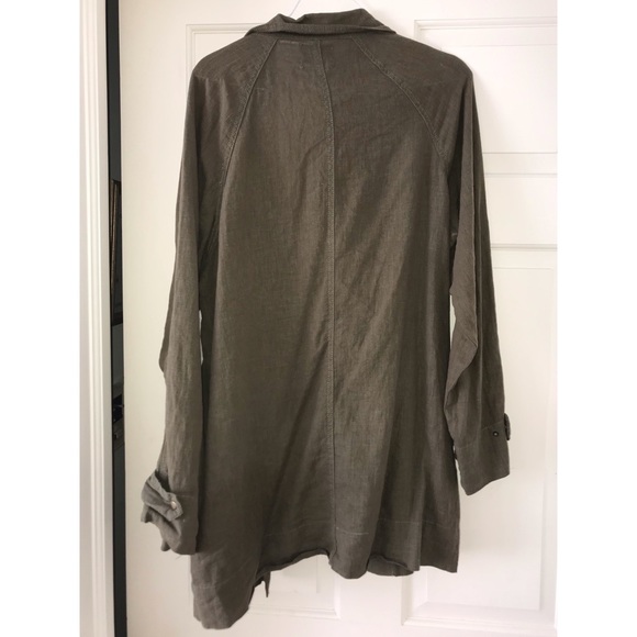 Urban Outfitters BDG Army Green Linen Cardigan - Picture 2 of 4